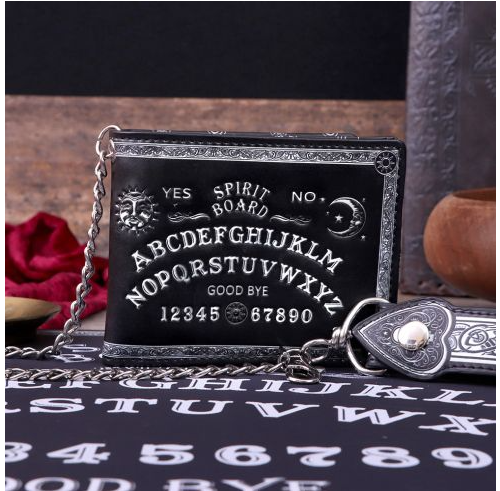 Spirit Board Embossed Purse Ouija Wallet Black 18.5cm