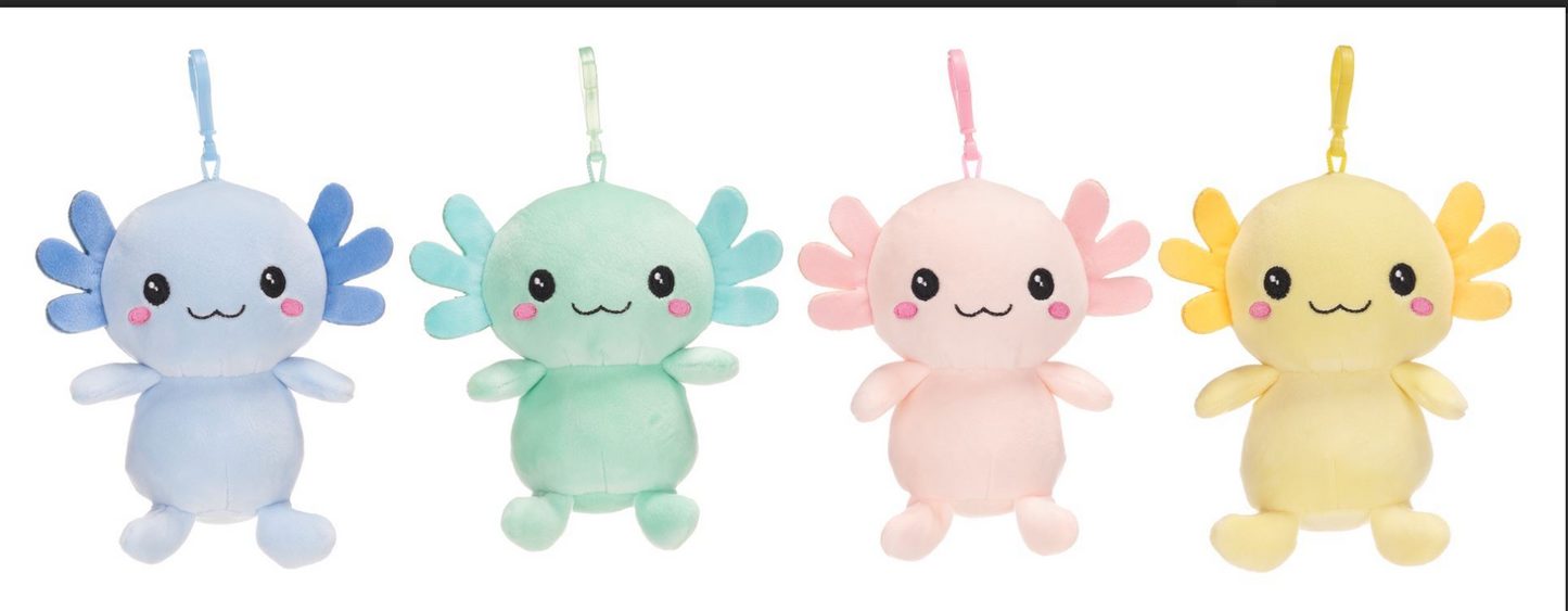 12CM KAWAII KUTIES 4 ASST AXOLOTL BAG CLIPS