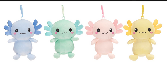 12CM KAWAII KUTIES 4 ASST AXOLOTL BAG CLIPS