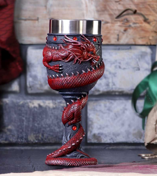 Dragon Coil Goblet Red 20cm