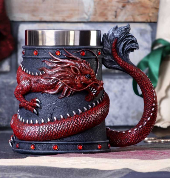 Dragon Coil Tankard Red 16cm