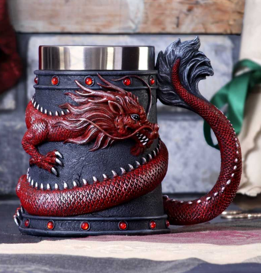 Dragon Coil Tankard Red 16cm