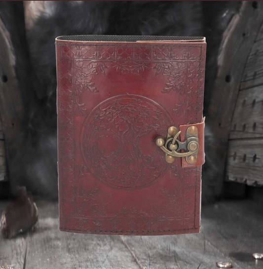Tree Of Life Leather Journal w/lock 15 x 21cm