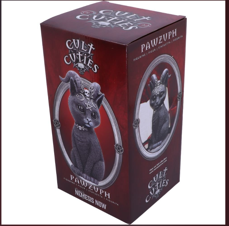 Large Pawzuph Horned Occult Cat Figurine 26.5cm