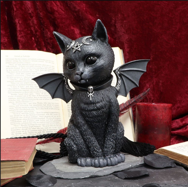 Large Malpuss Winged Occult Cat Figurine