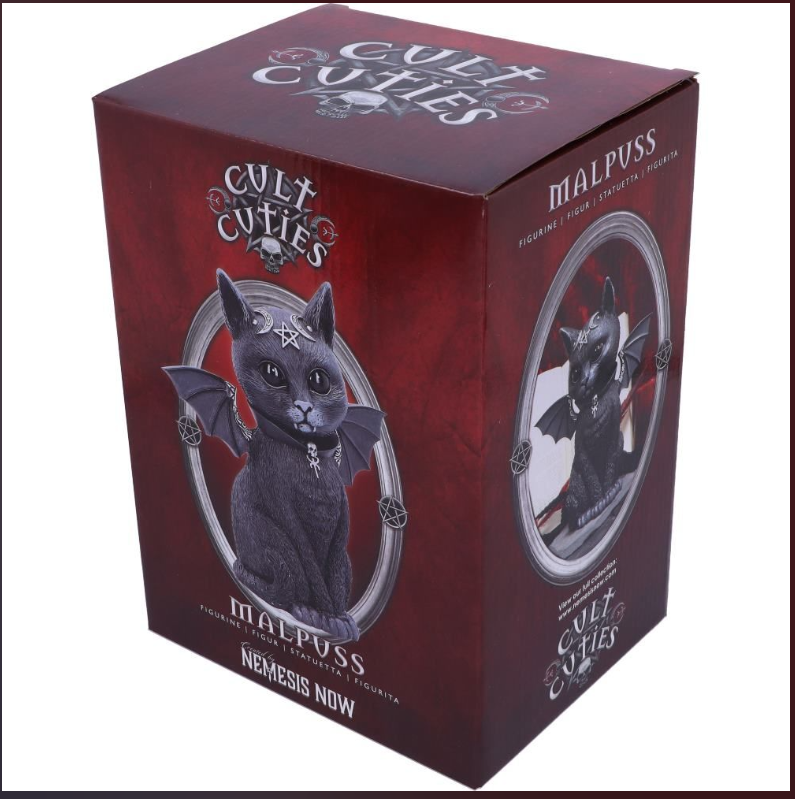Large Malpuss Winged Occult Cat Figurine