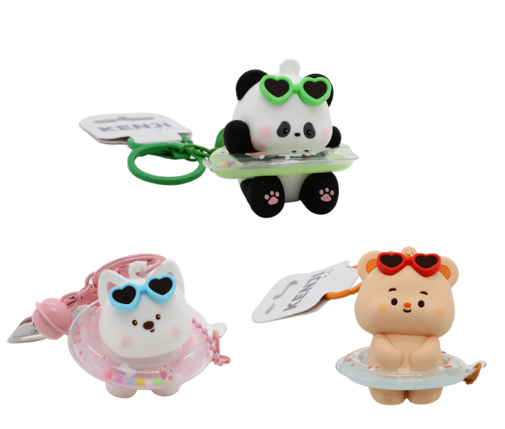 Mima Hard Swimming Ring Animals Keyring