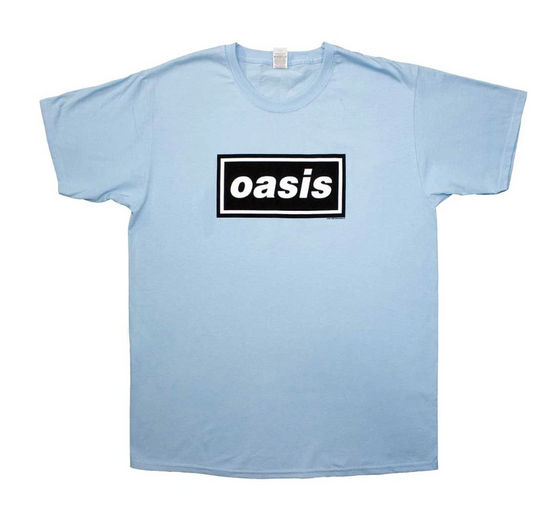 Oasis Unisex T-Shirt: Decca Logo (Light Blue)