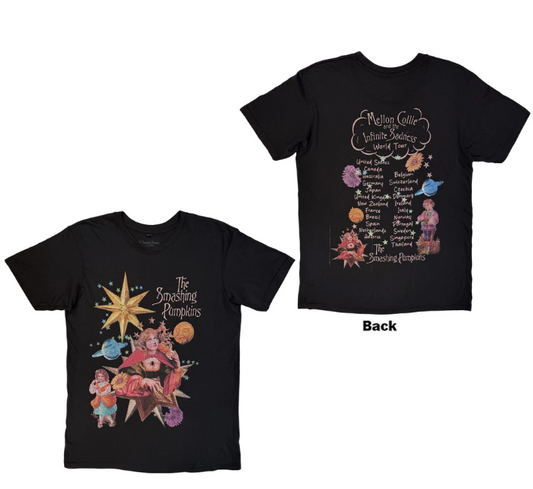 The Smashing Pumpkins Unisex Premium Carbon T-Shirt: Celestial Collage (Black) (Back Print)