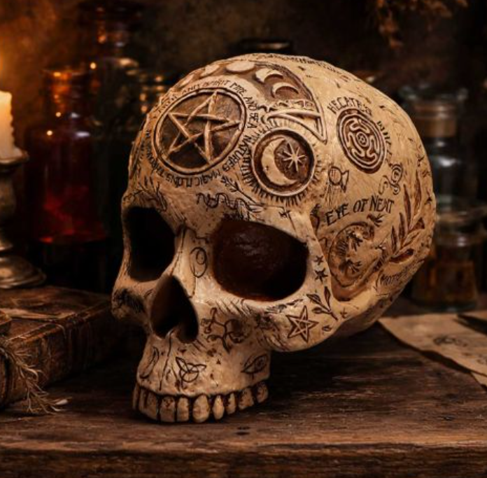 Apothecary Skull Figurine 14cm