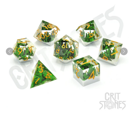 Verdant Valley Sharp Edge Resin RPG Dice Set