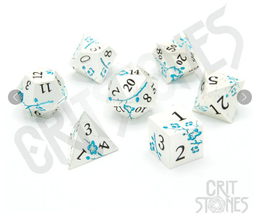 Iris Blossom Metal RPG Dice Set