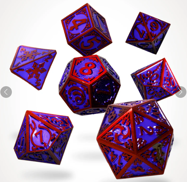 Runeflare Metal RPG Dice Set