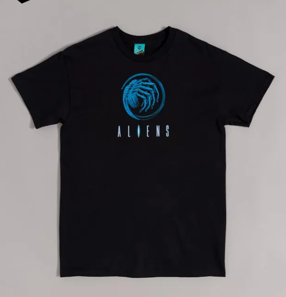 Aliens This Time It's War Black T-Shirt with Back Print