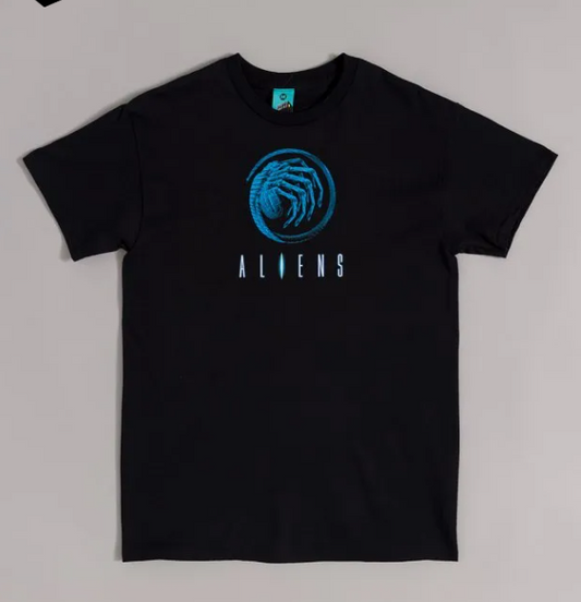 Aliens This Time It's War Black T-Shirt with Back Print