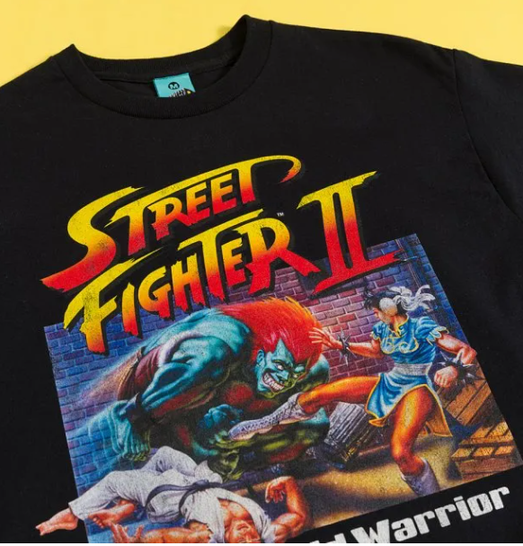 Street Fighter II Classic Cover Black T-Shirt