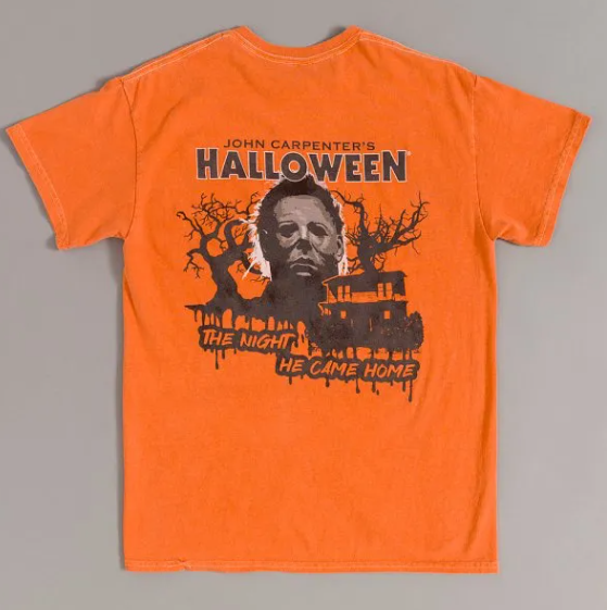 Halloween The Night He Came Home Vintage Wash Rust T-Shirt With Back Print