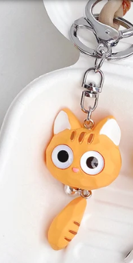 Mima Hard Cat with Tail Keyring