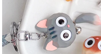 Mima Hard Cat with Tail Keyring
