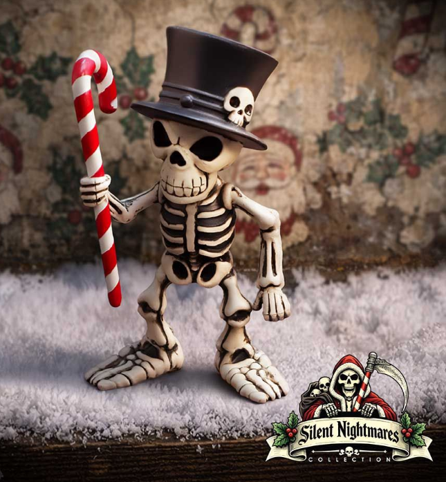 Candy Man Christmas Skeleton Figurine 10.5cm