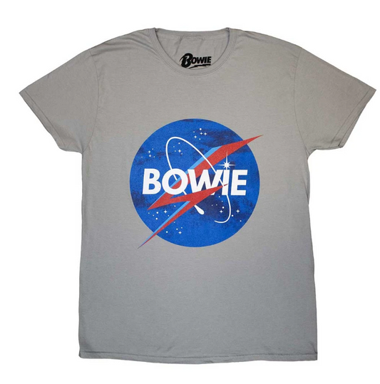 David Bowie Unisex T-Shirt: Starman Logo (Grey)