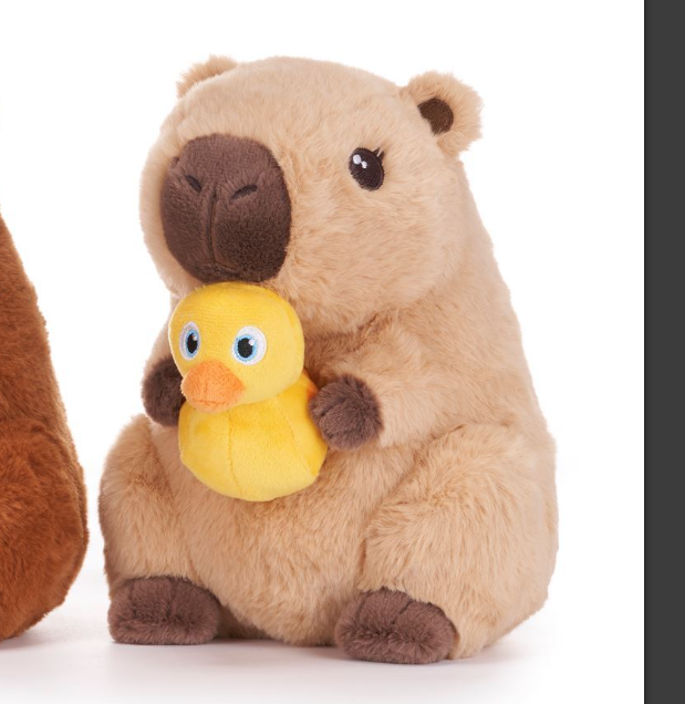 CAPYBARA HOLDING YELLOW DUCK Pluch  8.5"/21CM