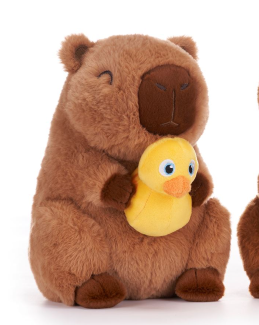 CAPYBARA HOLDING YELLOW DUCK Pluch  8.5"/21CM