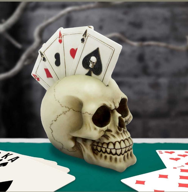 Four of a Kind Playing Cards Skull Head 19cm