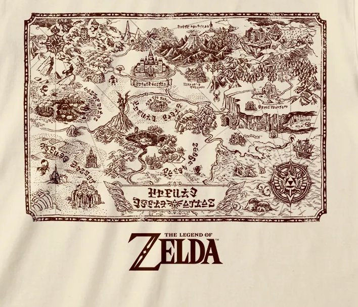 THE LEGEND OF ZELDA  MAP OF THE KINGDOM T-SHIRT