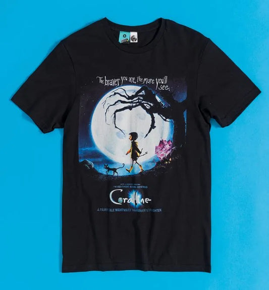 Coraline Movie Poster Black T-Shirt