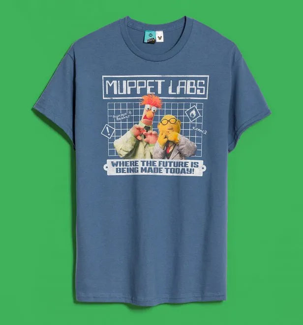 Disney The Muppets Bunsen And Beaker Muppet Labs Stone Blue T-Shirt