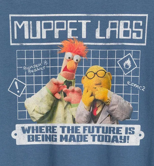 Disney The Muppets Bunsen And Beaker Muppet Labs Stone Blue T-Shirt
