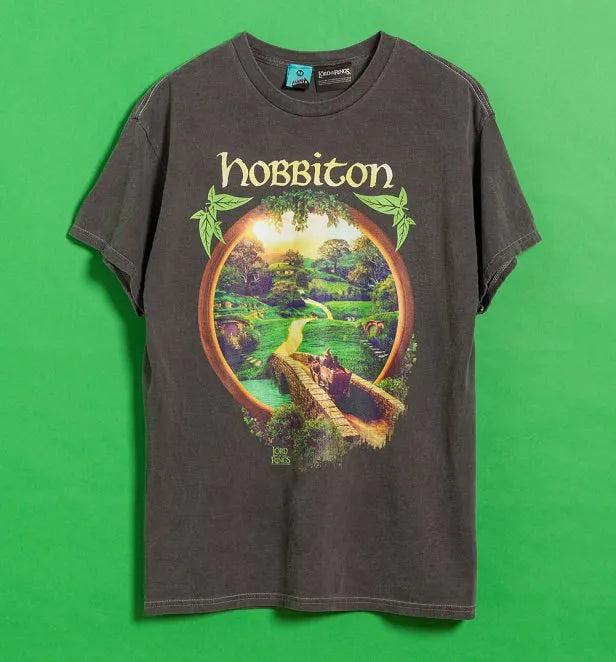 The Lord Of The Rings Hobbiton Vintage Wash Charcoal T-Shirt