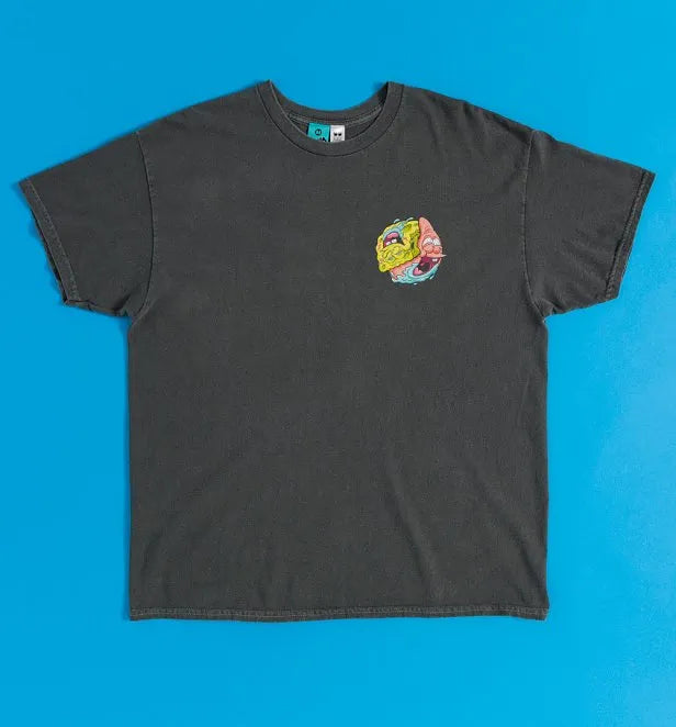 SpongeBob SquarePants Gruesome Gang Vintage Wash Charcoal T-Shirt with Back Print