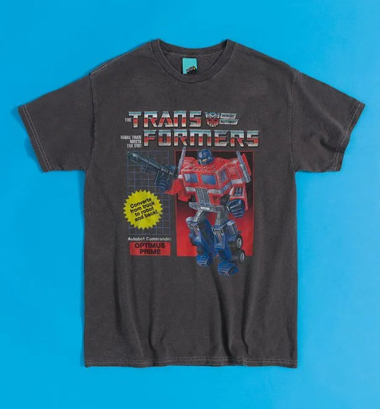 Transformers Optimus Prime Vintage Wash Charcoal T-Shirt