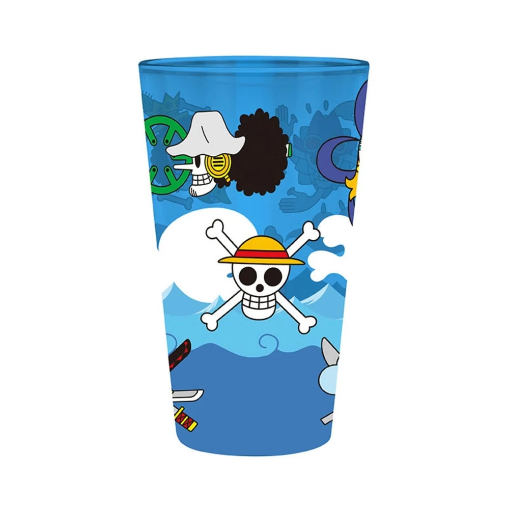 One Piece Skulls Blue 400ml Glass