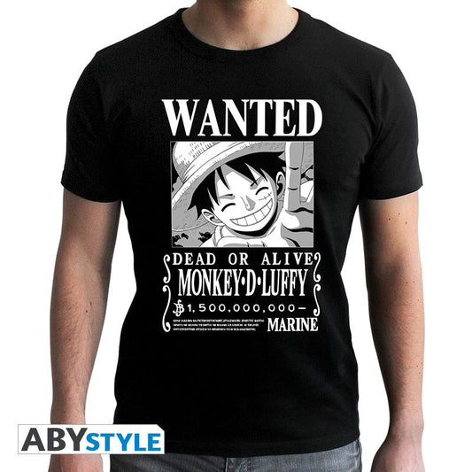 ONE PIECE - Tshirt Wanted Luffy BW