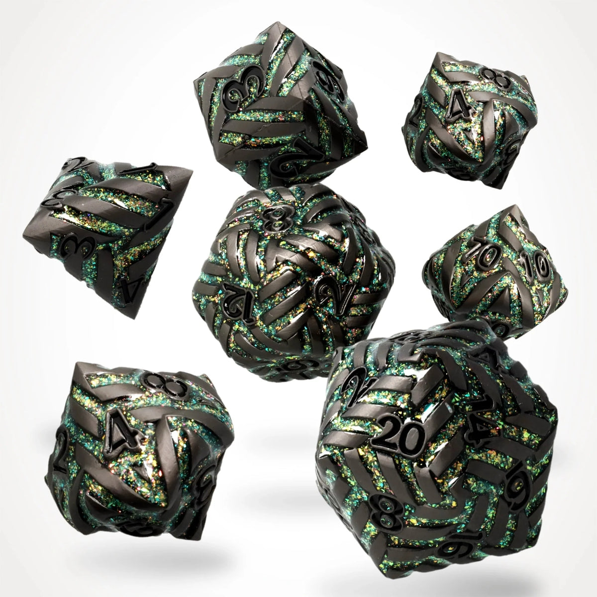 Alchemist’s Tangle Metal RPG Dice Set