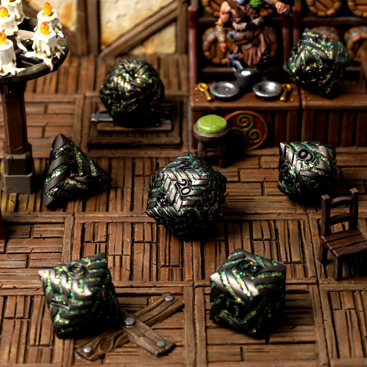 Alchemist’s Tangle Metal RPG Dice Set