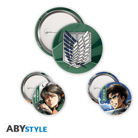 Attack on Titan Badge Pack Eren & Levi