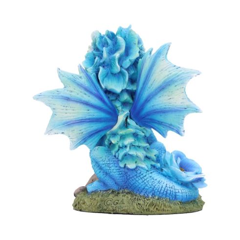 Blue Poppy Flower Dragon Figurine 11cm