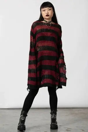 Killstar - Dahlia Knit Sweater Red