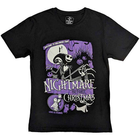 The Nightmare Before Christmas Unisex T-Shirt: Welcome To Halloween Town (Black)
