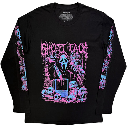 Ghostface Unisex Long Sleeve T-Shirt: Metal (Black)