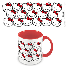 HELLO KITTY (MANY KITTYS) RED COLOURED INNER POD MUG