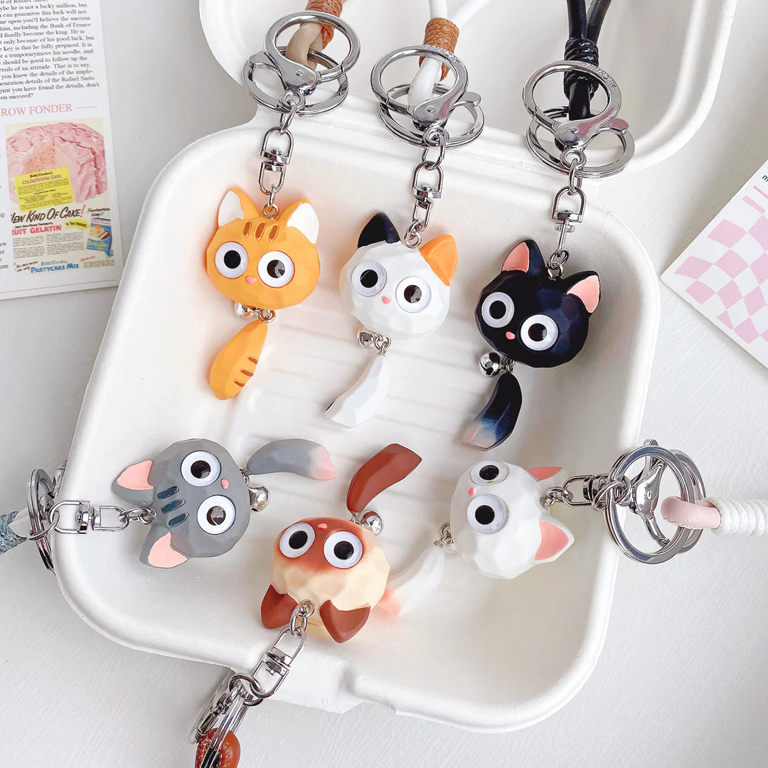 Mima Hard Cat with Tail Keyring