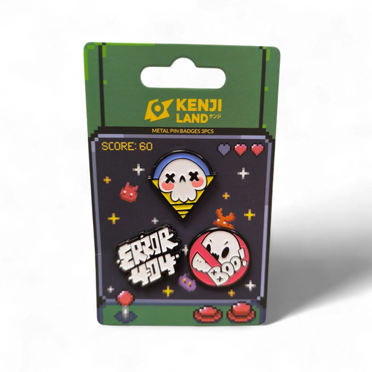 Metal Pin Badge 3pcs - Retro Arcade