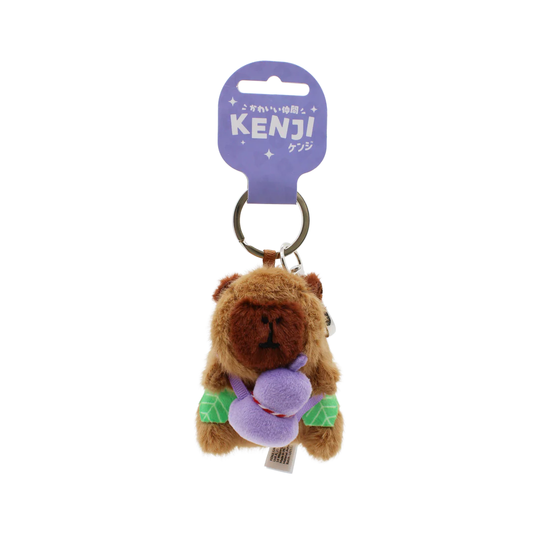 Mitoyo Fluffy Rainbow Capybara Purple Keyring