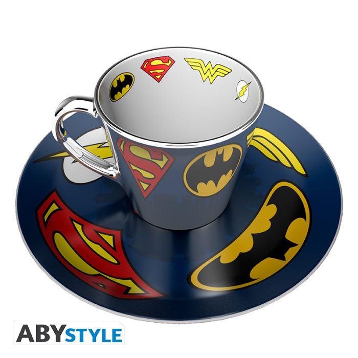 DC Comics Logos Mirror Collector Plate & Mug