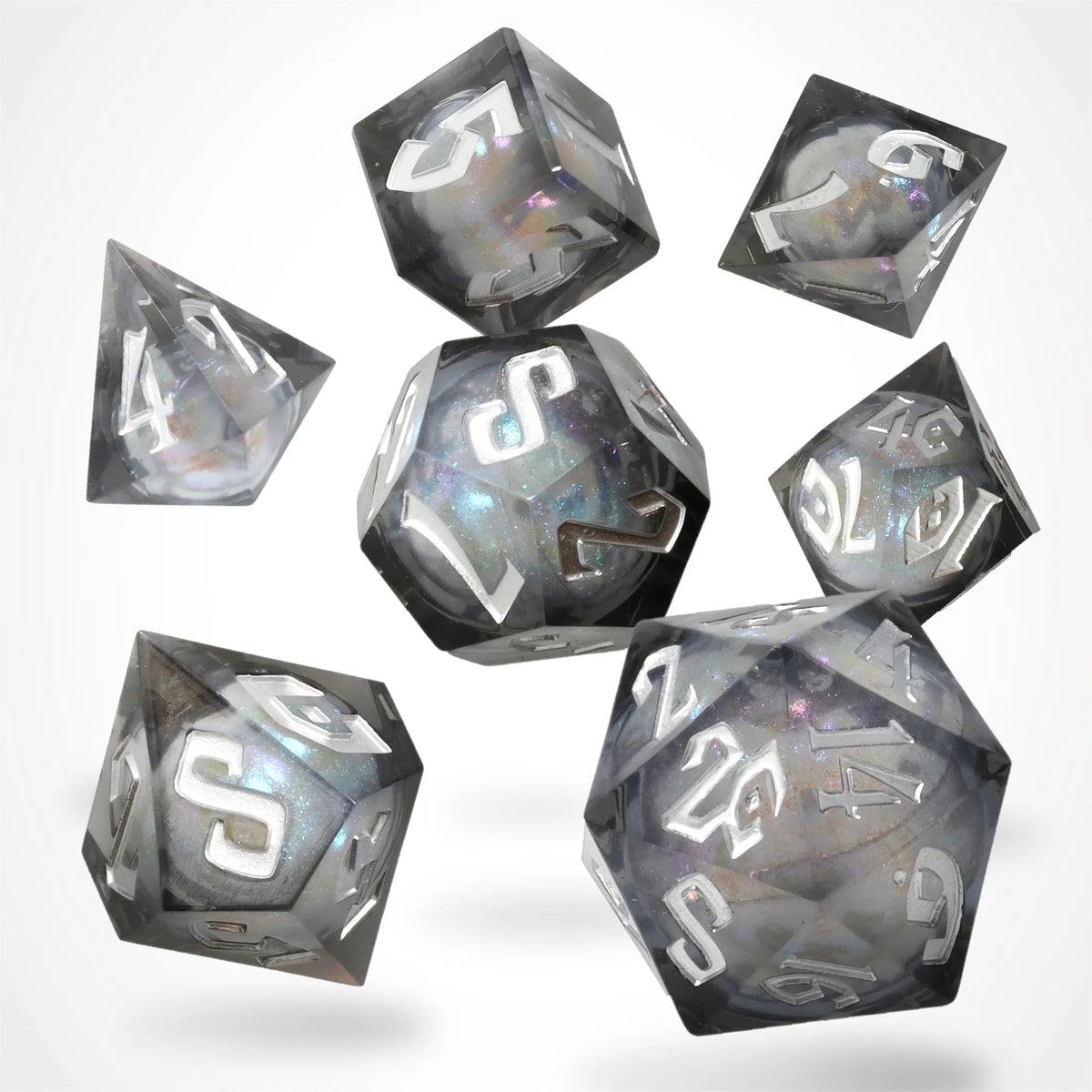 Nebula Night Liquid Core RPG Dice Set